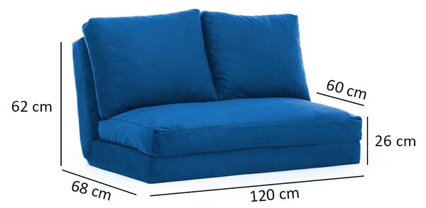 Kanapé futon Tilda (kék)