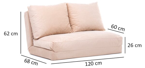 Kanapé futon Tilda (krém)