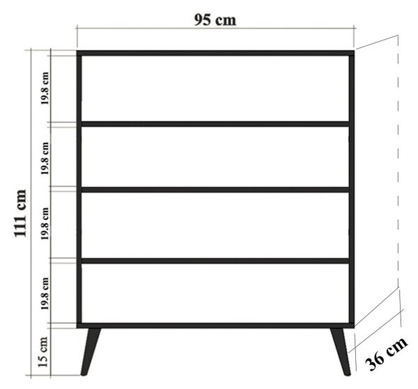 Multilüx konyhaszekrény, 95 cm – TR869VEL3989