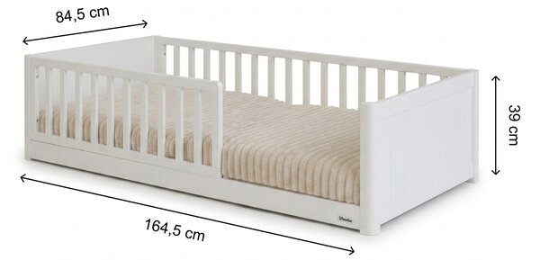 SMOOTH Monty Bed fa montessori gyerekágy 80x160 - fehér