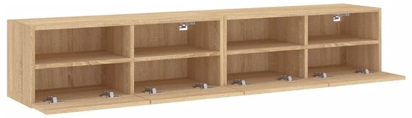2 db sonoma tölgy színű szerelt fa fali TV-szekrény 80x30x30 cm