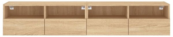 2 db sonoma tölgy színű szerelt fa fali TV-szekrény 80x30x30 cm
