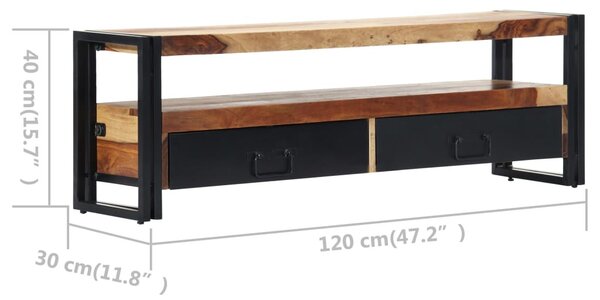 Tömör akácfából TV-szekrény 120 x 30 x 40 cm