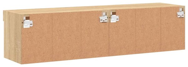 2 db sonoma tölgy színű TV-szekrény LED-ekkel 60x30x30 cm