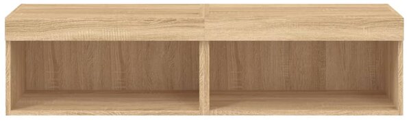 2 db sonoma tölgy színű TV-szekrény LED-ekkel 60x30x30 cm