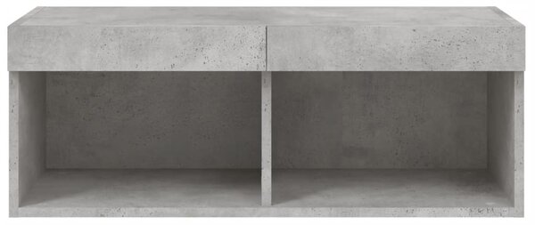 Betonszürke TV-szekrény LED-világítással 80 x 30 x 30 cm