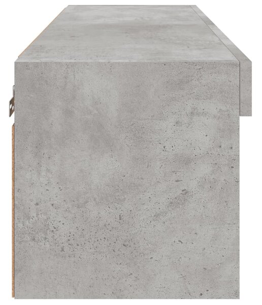 Betonszürke TV-szekrény LED-világítással 80 x 30 x 30 cm