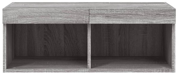 Szürke sonoma színű TV-szekrény LED-világítással 80x30x30 cm