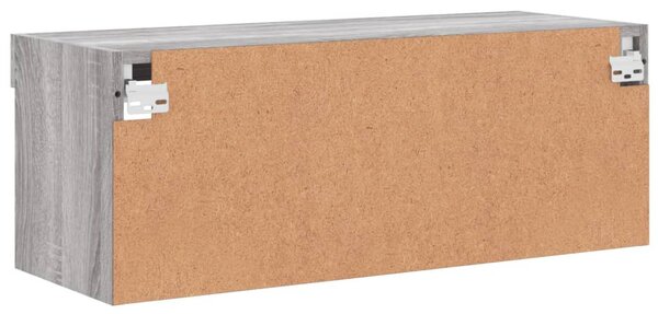 Szürke sonoma színű TV-szekrény LED-világítással 80x30x30 cm