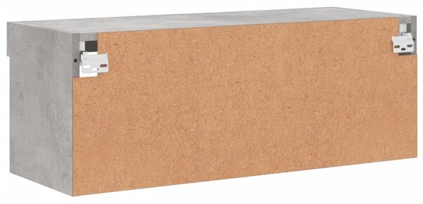 Betonszürke TV-szekrény LED-világítással 80 x 30 x 30 cm