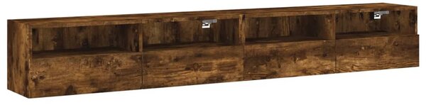 2 db füstös tölgy színű szerelt fa TV-szekrény 100 x 30 x 30 cm