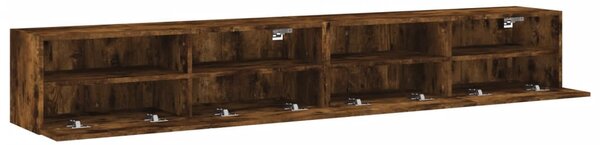 2 db füstös tölgy színű szerelt fa TV-szekrény 100 x 30 x 30 cm