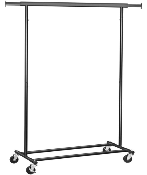 Gurulós ruhaállvány, fekete 92-132x45x160cm