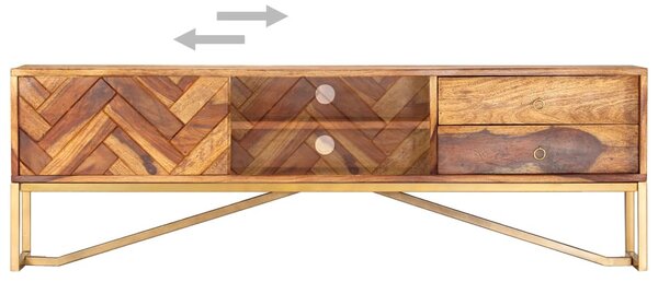 Tömör akácfából TV-szekrény 140 x 30 x 45 cm