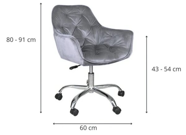 Irodai fotel Q-190 VELVET, szürke