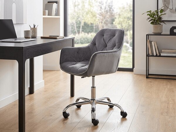 Irodai fotel Q-190 VELVET, szürke