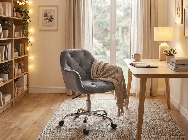 Irodai fotel Q-190 VELVET, szürke