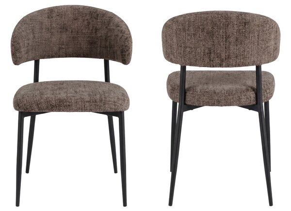 MAZZONI EXPORT IRIS Tompa Barna (Juto 24 szövet) / fekete lábak - MODERN KÁRPITOZOTT SZÉK BOHO STÍLUSÚ NAPPALIBA/ÉTKEZŐBE