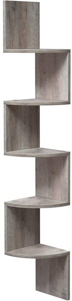 Sarokpolc 5 szintes lebegő fali polc, greige 20x20x127cm