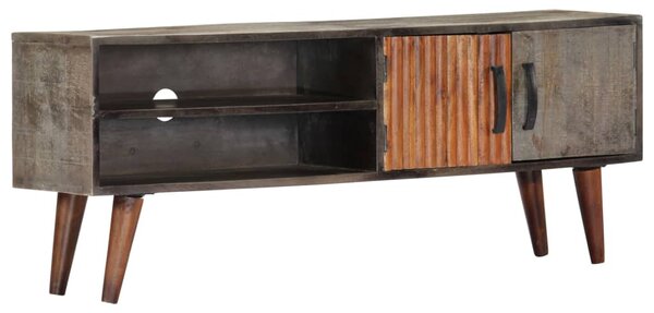 Szürke tömör nyers mangófa TV-szekrény 130 x 30 x 46 cm