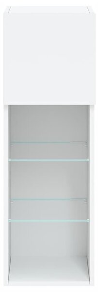 Fehér TV-szekrény LED-lámpákkal 30,5x30x90 cm