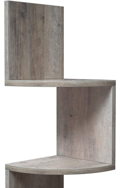 Sarokpolc 5 szintes lebegő fali polc, greige 20x20x127cm