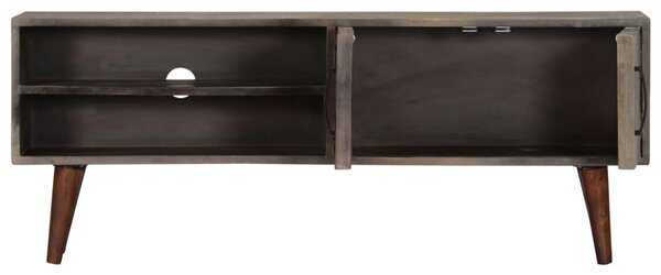 Szürke tömör nyers mangófa TV-szekrény 130 x 30 x 46 cm