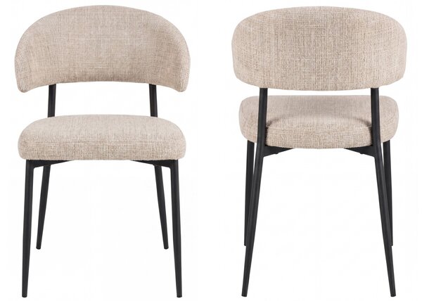 MAZZONI EXPORT IRIS Bézs (Juto 4 szövet) / fekete lábak - MODERN KÁRPITOZOTT SZÉK BOHO STÍLUSÚ NAPPALIBA/ÉTKEZŐBE