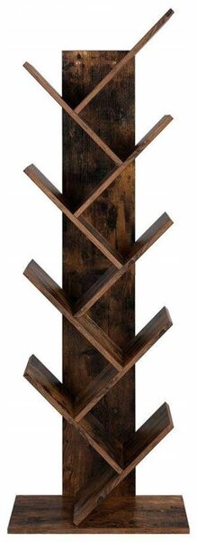 Könyvespolc, állópolc, rusztikus barna 50x25x141cm