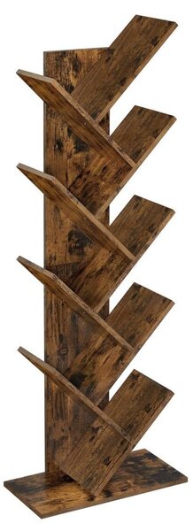 Könyvespolc, állópolc, rusztikus barna 50x25x141cm