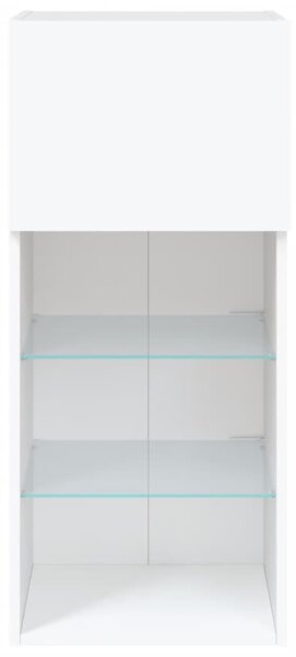 Fehér TV-szekrény LED-lámpákkal 40,5x30x90 cm