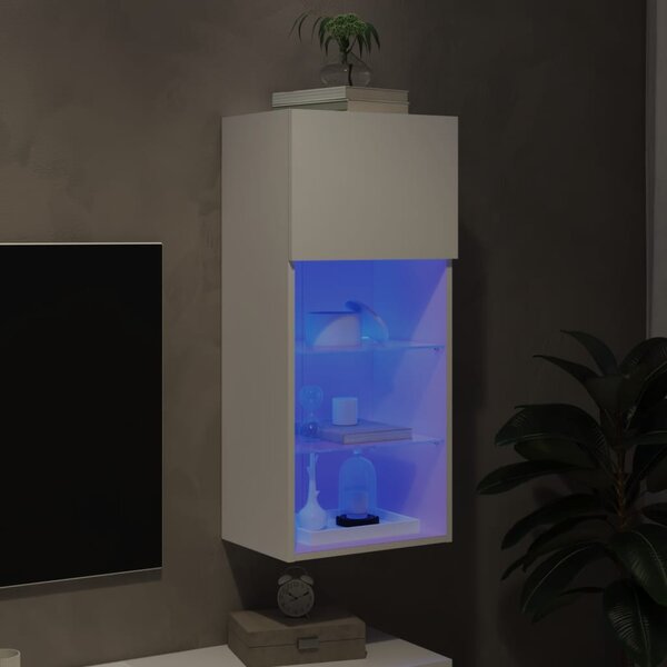 Fehér TV-szekrény LED-lámpákkal 40,5x30x90 cm