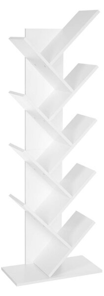 Könyvespolc, állópolc, fehér 50x25x141cm