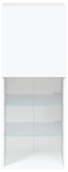 Fehér TV-szekrény LED lámpákkal 40,5 x 30 x 102 cm