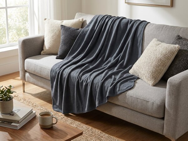 Fleece pléd MELVIRA DUO, szürke Méret: 150 x 200 cm