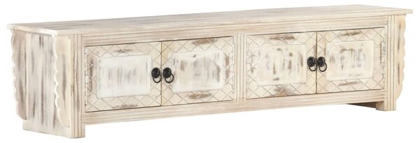 Fehér tömör mangófa TV-szekrény 140 x 30 x 35 cm