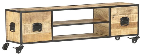 Tömör mangófa TV-szekrény 130 x 30 x 39 cm