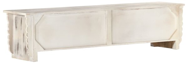 Fehér tömör mangófa TV-szekrény 140 x 30 x 35 cm