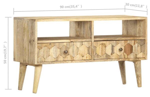 Tömör mangófa TV-szekrény 90 x 30 x 50 cm