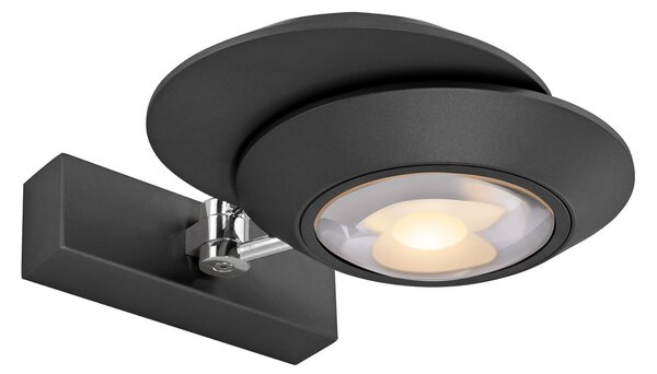 Fali Lámpa PURE, Oculis, dimmable, Fekete, Hálószoba, Fém, Modern