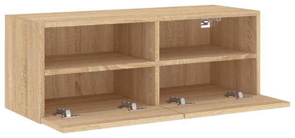 Sonoma tölgy színű szerelt fa fali TV-szekrény 80 x 30 x 30 cm