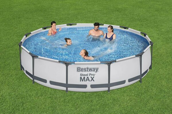 Bestway Steel Pro Max csővázas medence szett, 366 x 76 cm, papírszűrős, vízkapacitás 6473 l (56416)