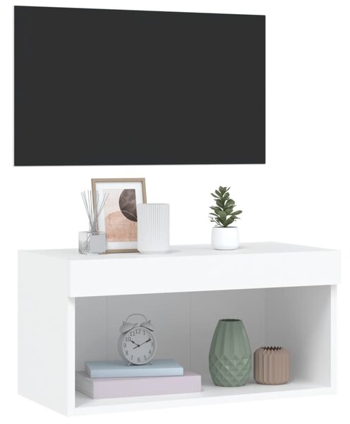 Fehér TV-szekrény LED-világítással 60 x 30 x 30 cm
