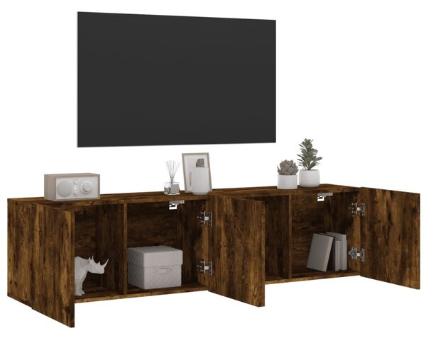 2 db füstös tölgy színű fali TV-szekrény 80 x 30 x 41 cm