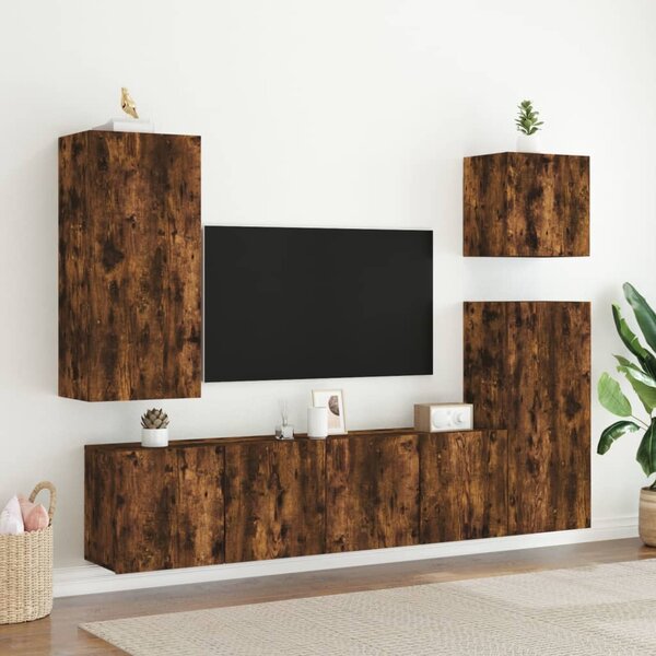 2 db füstös tölgy színű fali TV-szekrény 80 x 30 x 41 cm