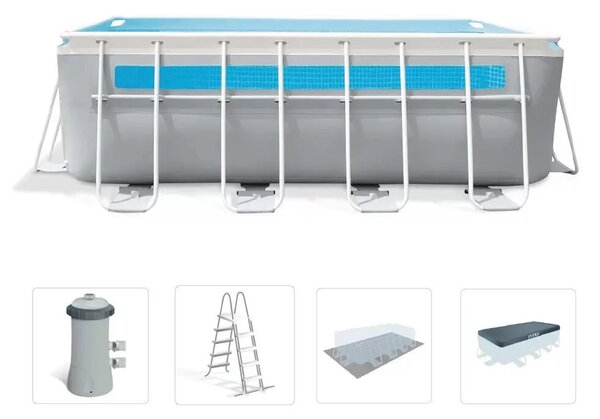 INTEX MetalPrism Set Vision négyszögletű medence 400 x 200 x 120 cm (26770)
