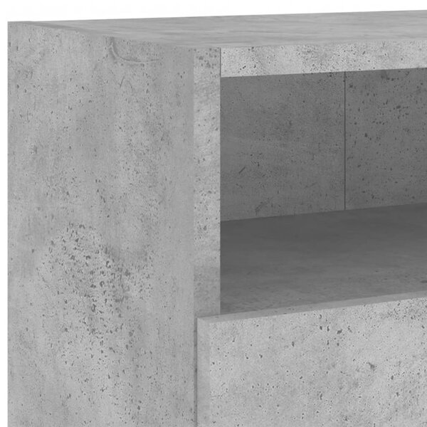 Betonszürke szerelt fa fali TV-szekrény 100 x 30 x 30 cm