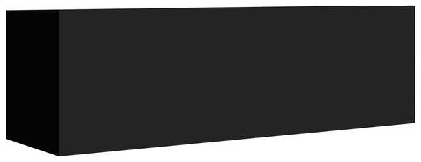 4 db fekete szerelt fa TV-szekrény 100 x 30 x 30 cm