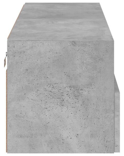Betonszürke szerelt fa fali TV-szekrény 100 x 30 x 30 cm