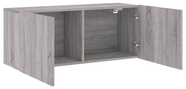 Szürke sonoma színű falra szerelhető TV-szekrény 100x30x41 cm